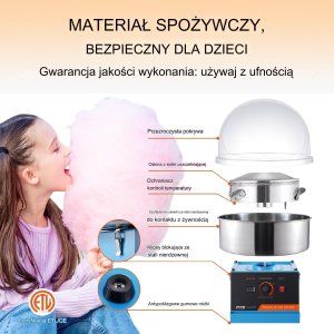 Elektryczna Maszyna do Waty Cukrowej Niebieska 3