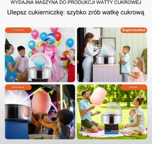 Elektryczna Maszyna do Waty Cukrowej Niebieska 5