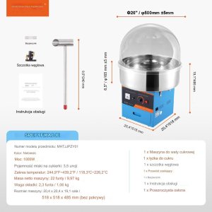 Elektryczna Maszyna do Waty Cukrowej Niebieska 2