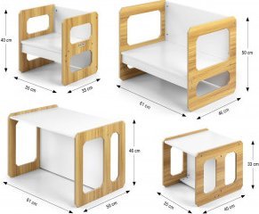 Milly Mally Zestaw mebli Stella 3w1 Natural 13