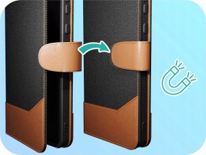 Hello Case Etui z Klapką Do Samsung Galaxy A13 4G (Jeans, Skórzane, Kabura) Szkło 9H 4