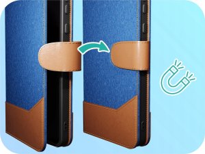 Hello Case Etui z Klapką Do Samsung Galaxy A13 4G (Jeans, Skórzane, Kabura) Szkło 9H 4