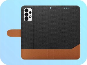 Etui z Klapką Do Samsung Galaxy A13 5G / A04s (Jeans, Skórzane)   Szkło 9H 5