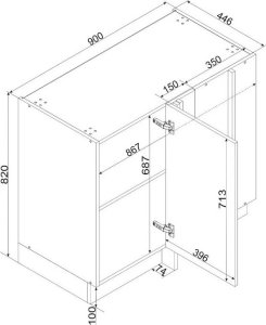 Zestaw mebli kuchennych GIANNA 2,0x2,6 biała alaska/dąb artisan STOLKAR 11