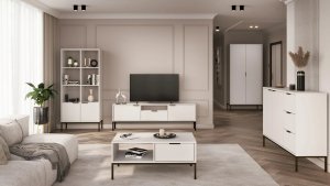 Stolik kawowy AUSTIN 80x60 biały/czarny KOCOT MEBLE 6