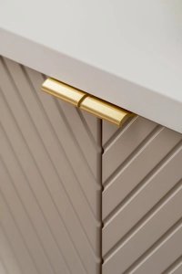 Szafka pod umywalkę nablatową VIVA CASHMERE 2D 60cmx2 kaszmirowy mat - zestaw 140cm z regałem COMAD 12