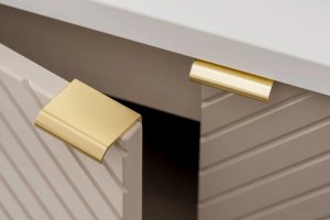 Szafka pod umywalkę nablatową VIVA CASHMERE 2D 60cmx2 kaszmirowy mat - zestaw 140cm z regałem COMAD 13