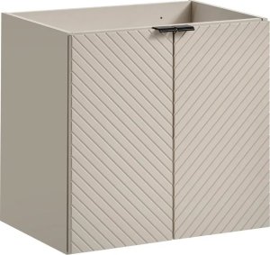 Szafka pod umywalkę nablatową VIVA CASHMERE 2D 60cmx2 kaszmirowy mat - zestaw 140cm z regałem COMAD 5