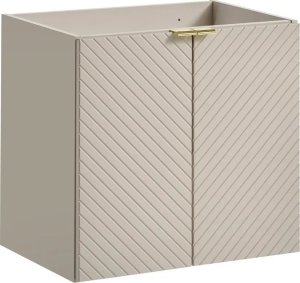 Szafka pod umywalkę nablatową VIVA CASHMERE 2D 60cmx2 kaszmirowy mat - zestaw 140cm z regałem COMAD 6