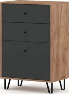 Szafka na buty BILBAO 1D2S dąb craft tobacco/grafit mat WIPMEB 4