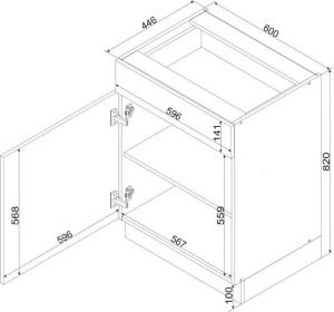 Zestaw mebli kuchennych GIANNA dł. 2m biała alaska/dąb artisan STOLKAR 5