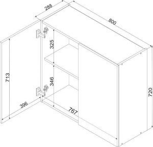 Zestaw mebli kuchennych GIANNA dł. 2m biała alaska/dąb artisan STOLKAR 9