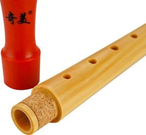 KERA DREWNIANY FLET SZKOLNY SOPRANOWY DO NAUKI GRY 7 OTWORÓW + POKROWIEC 4