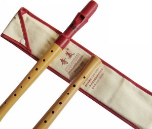 KERA DREWNIANY FLET SZKOLNY SOPRANOWY DO NAUKI GRY 7 OTWORÓW + POKROWIEC 5