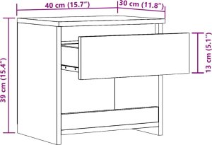 vidaXL Szafka nocna Stare drewno 40x30x39 cm Drewno klejone 10