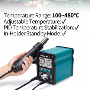 Zestaw YIHUA 995D+ EVO Stacja lutownicza na gorące powietrze 2w1 nowa 3