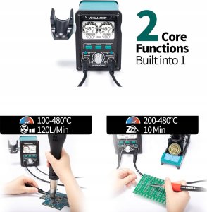 Zestaw YIHUA 995D+ EVO Stacja lutownicza na gorące powietrze 2w1 nowa 5