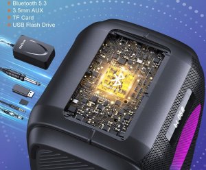 W-KING PEAK głośnik przenośny Bluetooth 250W 12 basów 120 dB Party Boom Box 4