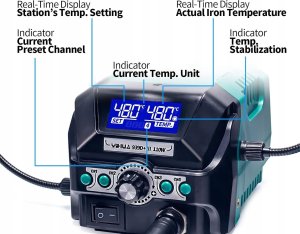 Zestaw YIHUA 939D+ III EVO stacja lutownicza 110 W Dual-LCD nowa 3