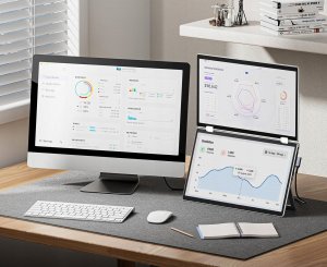 Podwójny monitor do laptopa 15,6"przedłużacz ekranu przenośny obrót o 180* 4