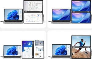 Podwójny monitor do laptopa 15,6"przedłużacz ekranu przenośny obrót o 180* 7