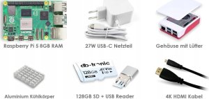 Raspberry Pi 5 8 GB zestaw startowy 128 GB microSD aluminiowy radiator nowy 2