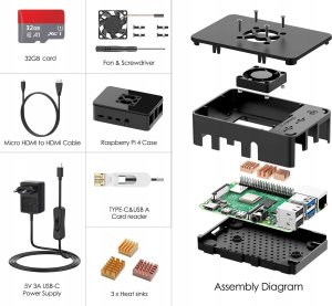 Zestaw STUUC Raspberry Pi 4 8GB RAM karta pamięci 32GB model B (8G + 32G) 3