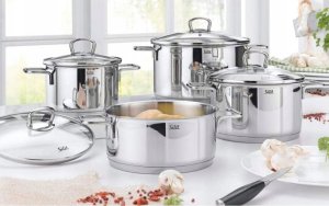 Silit Alicante 4części zestaw garnków indukcyjnych pokrywka stal nierdzewna 2