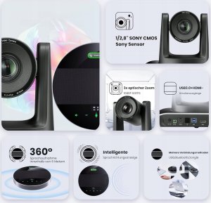 ZESTAW TONGVEO All-in-1 system kamer do wideokonferencij mikrofon 1080p 5