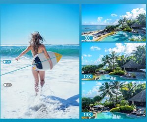 Aparat cyfrowy Slowmoose Aparat cyfrowy YISENCE 4K 56 MP wodoodporny do nurkowania karta 32 GB 4