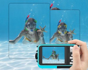 Aparat cyfrowy Slowmoose Aparat cyfrowy YISENCE 4K 56 MP wodoodporny do nurkowania karta 32 GB 5