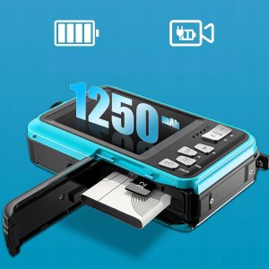 Aparat cyfrowy Slowmoose Aparat cyfrowy YISENCE 4K 56 MP wodoodporny do nurkowania karta 32 GB 7