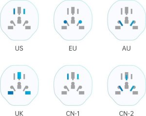 TECH-PROTECT UNIVERSAL TRAVEL ADAPTER FROM EU WHITE 5