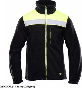 ORPO - POLAR RIVAL wzmocnienia z materiału OXFORD 3 kieszenie zapinany na zamek polar 100%  320 g/m2 pasy odblaskowe - Czarny-Żółty(cy) S 1