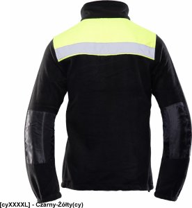 ORPO - POLAR RIVAL wzmocnienia z materiału OXFORD 3 kieszenie zapinany na zamek polar 100%  320 g/m2 pasy odblaskowe - Czarny-Żółty(cy) S 2