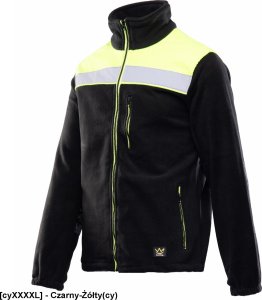 ORPO - POLAR RIVAL wzmocnienia z materiału OXFORD 3 kieszenie zapinany na zamek polar 100%  320 g/m2 pasy odblaskowe - Czarny-Żółty(cy) S 3