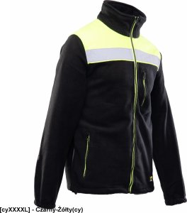 ORPO - POLAR RIVAL wzmocnienia z materiału OXFORD 3 kieszenie zapinany na zamek polar 100%  320 g/m2 pasy odblaskowe - Czarny-Żółty(cy) S 4