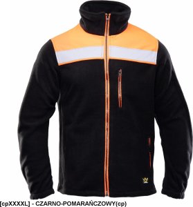 ORPO - POLAR RIVAL wzmocnienia z materiału OXFORD 3 kieszenie zapinany na zamek polar 100%  320 g/m2 pasy odblaskowe - CZARNO-POMARAŃCZOWY(cp) XL 1