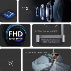 Tenveo VL11H Kamera konferencyjna internetowa PTZ 11xzoom 1080 60FPS msze 8
