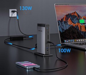 Stacja dokująca WAVLINK potrójna do laptopa 4K60Hz100W M1 M2 M3 Mac Windows 4
