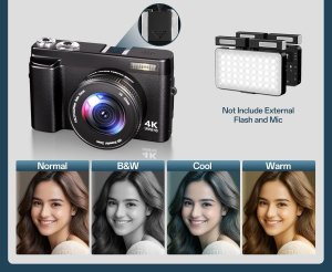 IXNAIQY DC101 Aparat cyfrowy 4K 48MP 16x zoom kompaktowa kamera 800mAh 32G 4