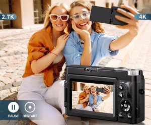 IXNAIQY DC101 Aparat cyfrowy 4K 48MP 16x zoom kompaktowa kamera 800mAh 32G 7