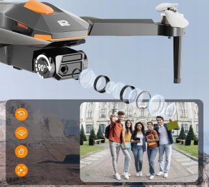 PLEGBLE Dron z kamerą bezszczotkowy silnik FPV RC WiFi 5G 5