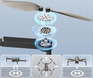 PLEGBLE Dron z kamerą bezszczotkowy silnik FPV RC WiFi 5G 6