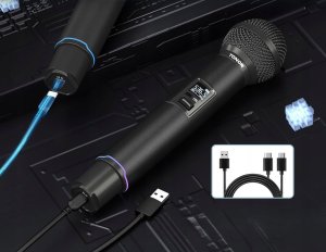 Zestaw TONOR TW750 mikrofon bezprzewodowy radiowy UHF 2 x 100 3