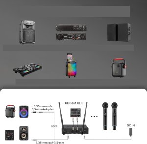 Zestaw TONOR TW750 mikrofon bezprzewodowy radiowy UHF 2 x 100 6