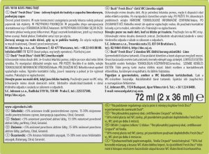 Duck, Żelowy krążek toaletowy, Lime, 2 x 36 ml 5