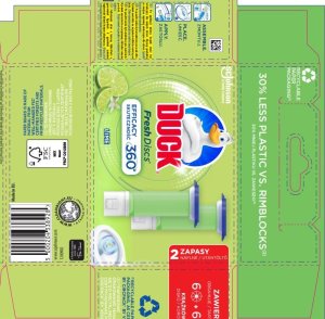 Duck, Żelowy krążek toaletowy, Lime, 2 x 36 ml 6