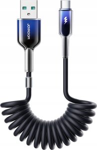 Kabel spiralny Joyroom S-A43 Crystal-Clear Series 3A USB-A / USB-C 1.5m czarny 1