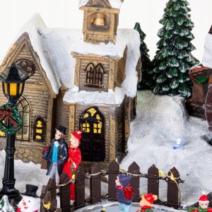 Dekoracja świąteczna Fééric Lights and Christmas Wioska bożonarodzeniowa z oświetleniem i ruchomym wiatrakiem 3